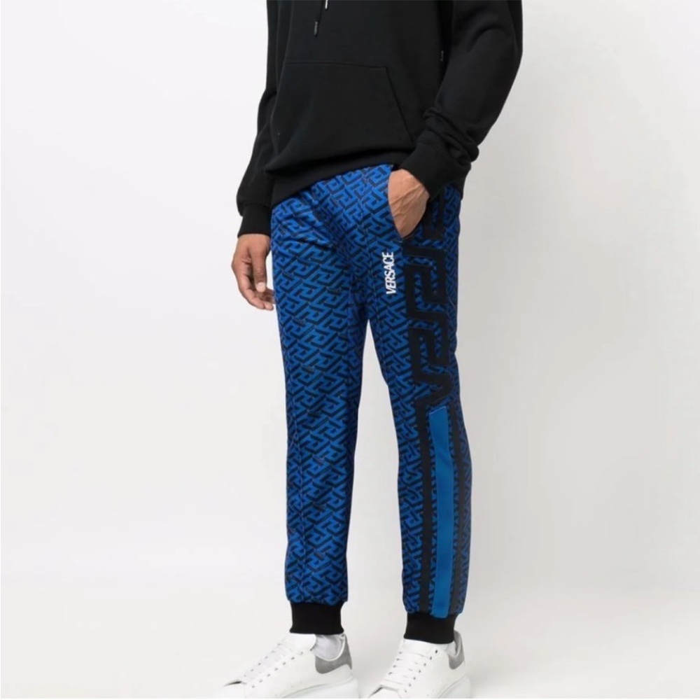 Authentic Versace monogram-print track trousers N… - image 1